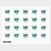 Cute Kitty Cat met Kawaii Cupcake Ronde Sticker (Vel)