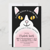 Cute Kitty Cat Modern Arch Girly Baby shower Kaart (Voorkant)