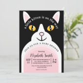 Cute Kitty Cat Modern Arch Girly Baby shower Kaart (Staand voorkant)