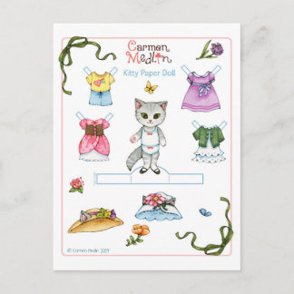 Cute Kitty Cat Paper Briefkaart