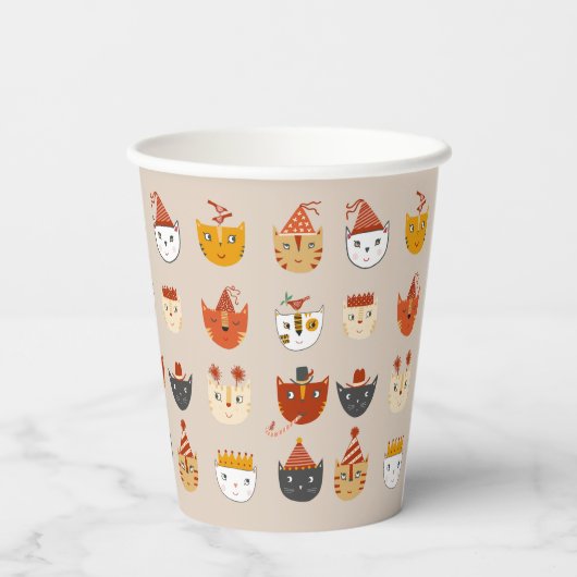 Cute Kitty Cat Papieren Bekers (Achterkant)