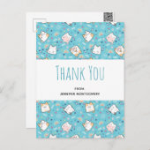 Cute Kitty Cat Pattern Fantastisch Hartelijk dank Briefkaart (Voorkant / Achterkant)