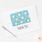 Cute Kitty Cat Pattern Fantastisch Hartelijk dank Vierkante Sticker (Envelop)