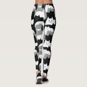 Cute Kitty Cat Pattern in Black, White en Grey Le Leggings (Achterkant)
