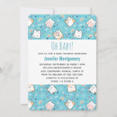 Cute Kitty Cat Pattern Whimsical Baby shower Kaart (Voorkant)