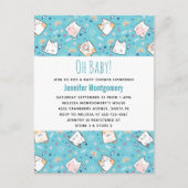 Cute Kitty Cat Pattern Whimsical Baby shower Uitnodiging Briefkaart (Voorkant)