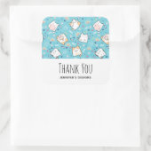 Cute Kitty Cat Pattern Whimsical Business Vierkante Sticker (Tas)