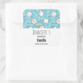 Cute Kitty Cat Pattern Whimsical Candle Business Vierkante Sticker (Tas)