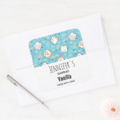 Cute Kitty Cat Pattern Whimsical Candle Business Vierkante Sticker (Envelop)