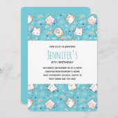 Cute Kitty Cat Pattern Whimsical Dag Kaart (Voorkant / Achterkant)