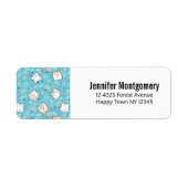 Cute Kitty Cat Pattern Whimsical Etiket (Voorkant)