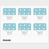 Cute Kitty Cat Pattern Whimsical Kitchen Vierkante Sticker (Vel)