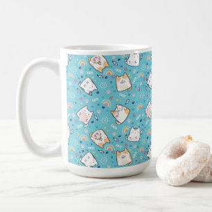Cute Kitty Cat Pattern Whimsical Koffiemok