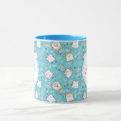 Cute Kitty Cat Pattern Whimsical Mok (Midden)