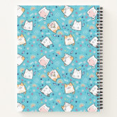 Cute Kitty Cat Pattern Whimsical Notitieboek (Achterkant)