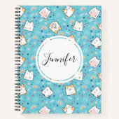 Cute Kitty Cat Pattern Whimsical Notitieboek (Voorkant)