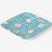 Cute Kitty Cat Pattern Whimsical Papieren Bordje (Gebogen)