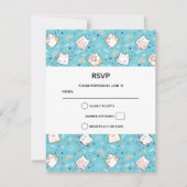 Cute Kitty Cat Pattern Whimsical RSVP Kaartje (Voorkant)