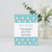 Cute Kitty Cat Pattern Whimsical Save the Date Uitnodiging Briefkaart (Staand voorkant)