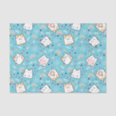 Cute Kitty Cat Pattern Whimsical Tissuepapier (Voorkant)