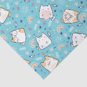 Cute Kitty Cat Pattern Whimsical Tissuepapier (Detail)