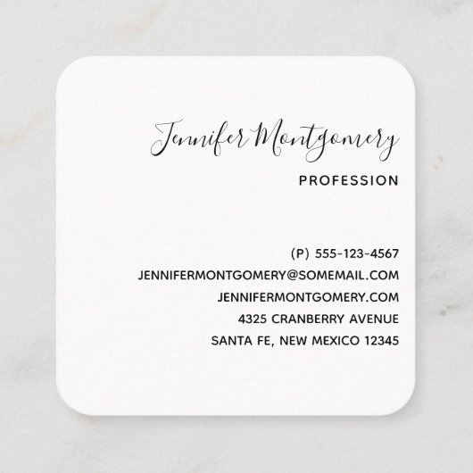 Cute Kitty Cat Pattern Whimsical Vierkante Visitekaartje (Achterkant)