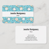 Cute Kitty Cat Pattern Whimsical Visitekaartje (Voorkant / Achterkant)