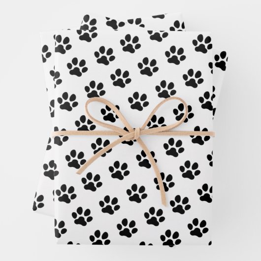 Cute Kitty Cat Paws Pattern, Cat Lovers Inpakpapier Vel (In situ)