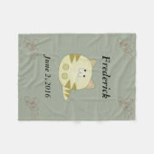 Cute Kitty Cat Personalized Fleece Blanket Deken (Voorkant (Horizontaal))