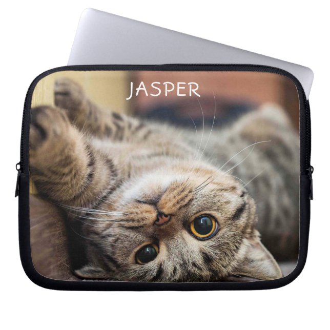 Cute Kitty Cat Persoonlijke laptophoes Laptop Sleeve (Voorkant)