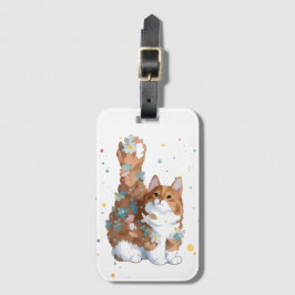 Cute Kitty Cat Pet Animal Bagagelabel