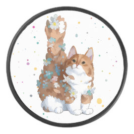 Cute Kitty Cat Pet Animal Hockey Puck