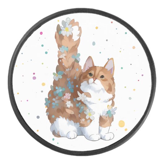 Cute Kitty Cat Pet Animal Hockey Puck (Voorkant)