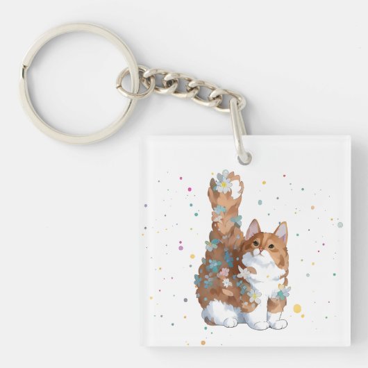 Cute Kitty Cat Pet Animal Sleutelhanger (voorkant)