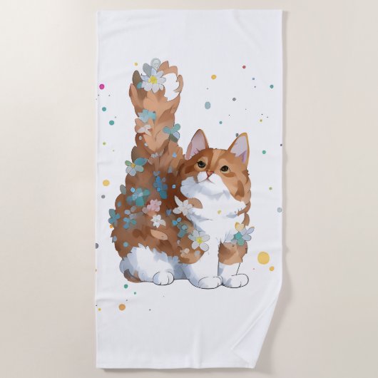 Cute Kitty Cat Pet Animal Strandlaken (Voorkant)