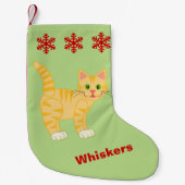 Cute Kitty Cat Pet Snowflakes Optionele aangepaste Kleine Kerstsok (Voorkant)