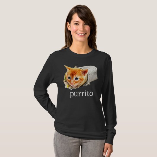Cute Kitty Cat Purrito Burrito Pun Essential T-shirt (Voorkant volledig)