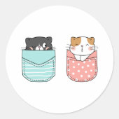 Cute Kitty Cat Ronde Sticker (Voorkant)