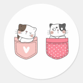 Cute Kitty Cat Ronde Sticker