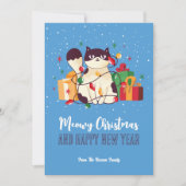 Cute Kitty Cat Winter Holiday Meowy Kerstmis Feestdagenkaart (Voorkant)