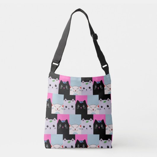Cute Kitty Cats Crossbody Bag Tas (Voorkant)