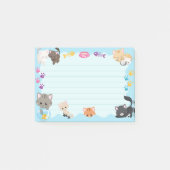 Cute Kitty Cats Paprint Baby Light Blue Post-it® Notes (Voorkant)