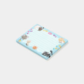 Cute Kitty Cats Paprint Baby Light Blue Post-it® Notes (Schuin)