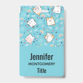 Cute Kitty Cats Whimsical Patroon Badge (Achterkant)
