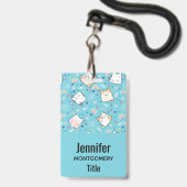Cute Kitty Cats Whimsical Patroon Badge (Achterkant met lanyard)