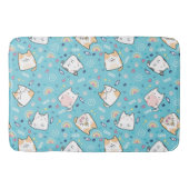 Cute Kitty Cats Whimsical Patroon Badmat (Voorkant)