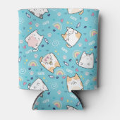 Cute Kitty Cats Whimsical Patroon Blikjeskoeler (Voorkant)