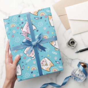 Cute Kitty Cats Whimsical Patroon Cadeaupapier