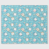 Cute Kitty Cats Whimsical Patroon Cadeaupapier (Vlak)