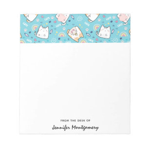 Cute Kitty Cats Whimsical Patroon Notitieblok